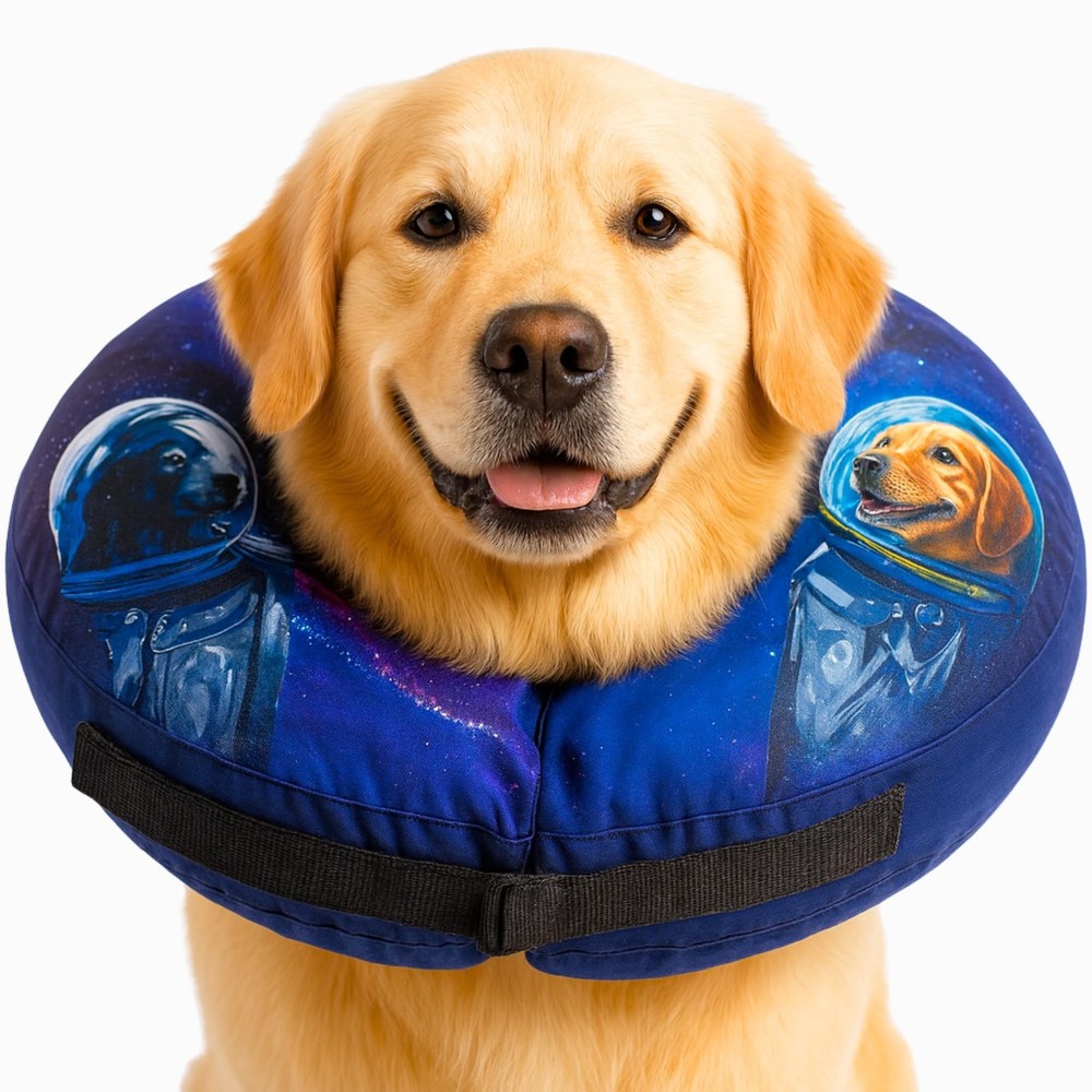 Soft Inflatable Dog Cone for After Surgery – Comfortable Donut E-Collar Al