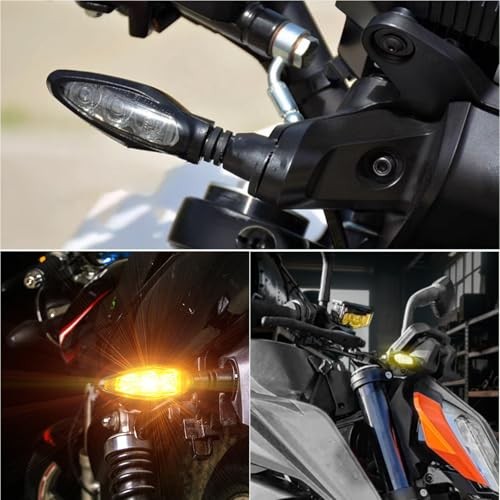 2PCS LED Motorcycle Turn Signals Front/Rear Indicators Compatible with Clear