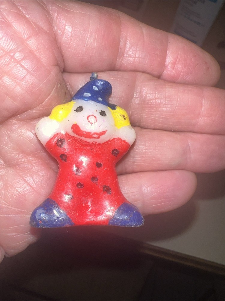 Vtg Small Clown Candle