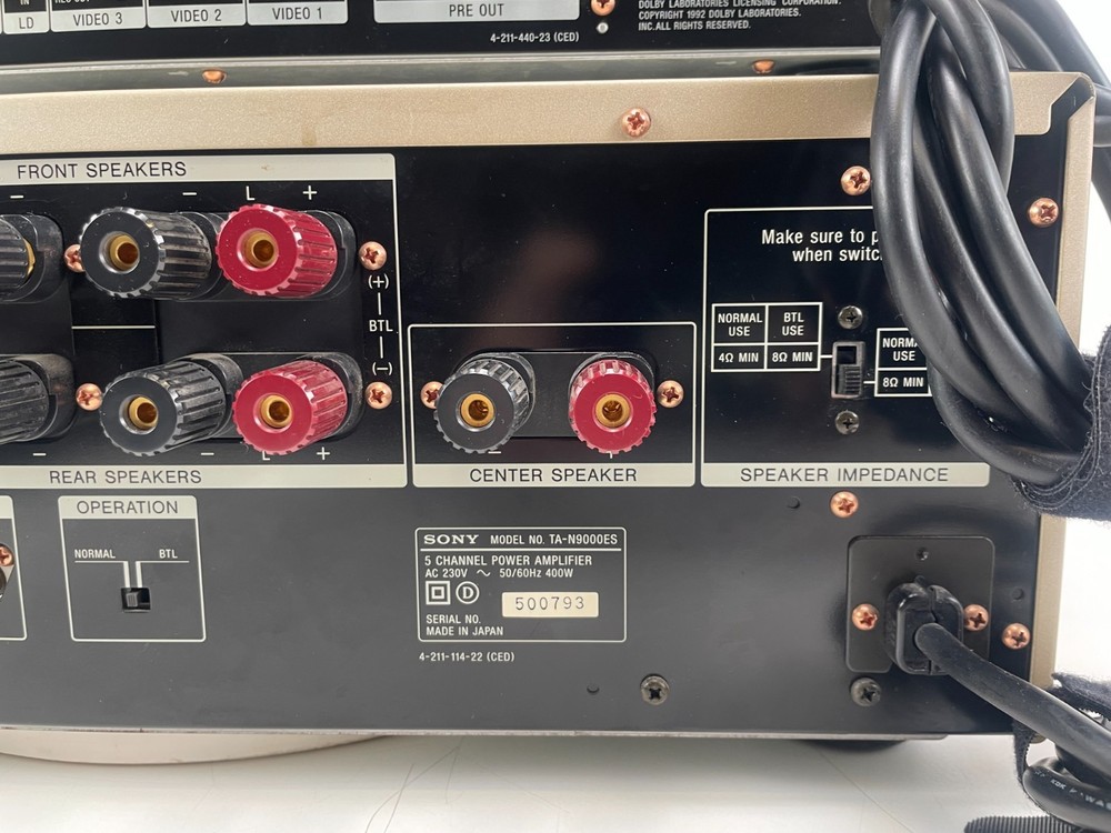 Sony N9000ES Power Amp + E9000ES ES Processor – Champagne + Remote
