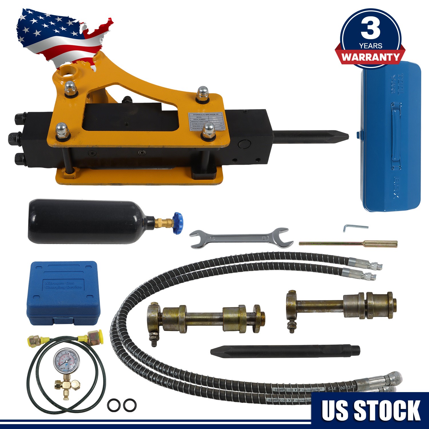 Fit For Mini Excavator Attachment Hydraulic Hammer Side Type Rock Breaker 0.8-2T