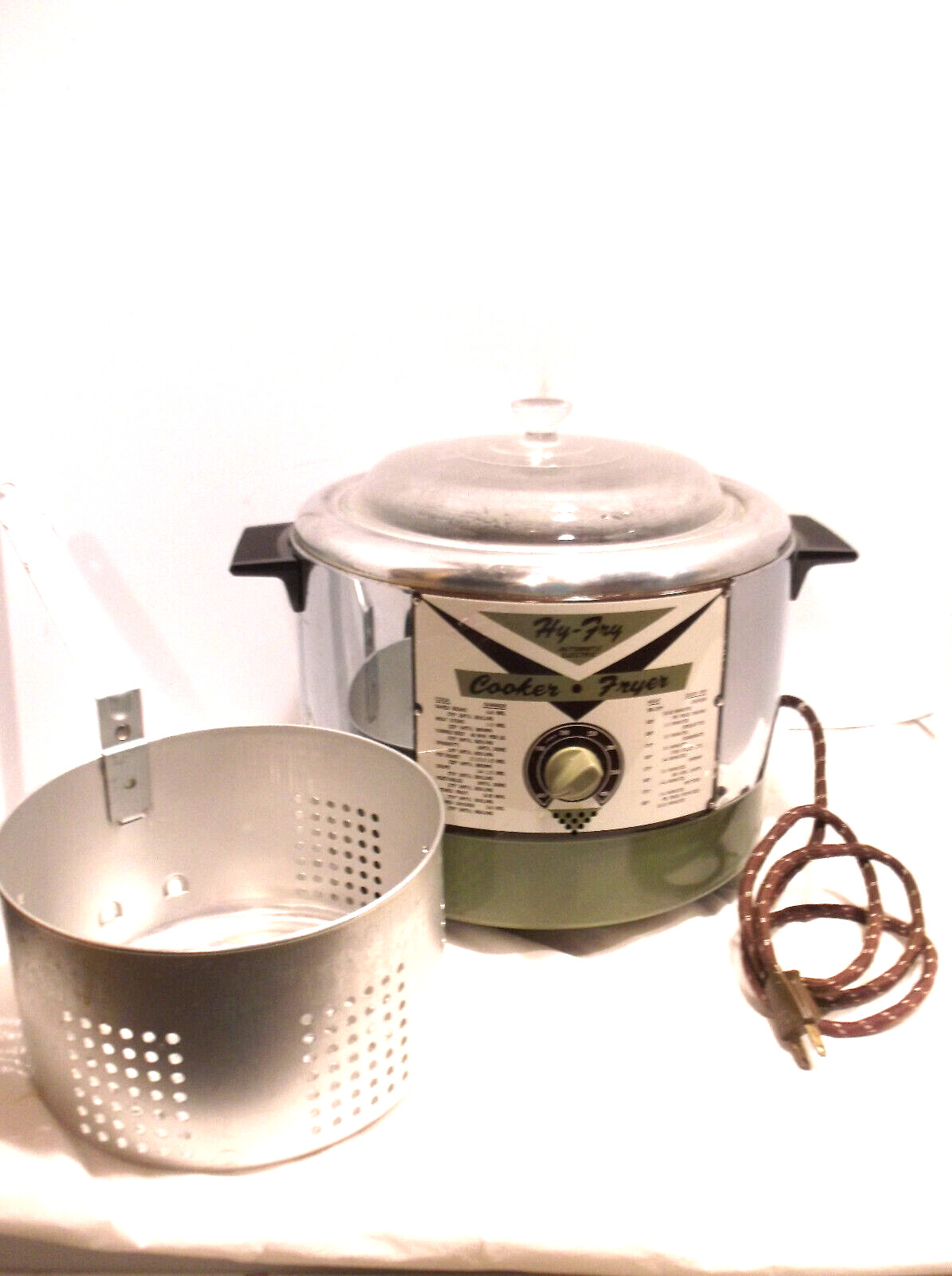 Vintage HY-FRY Electric  Cooker-Deep Fryer Chrome M-200