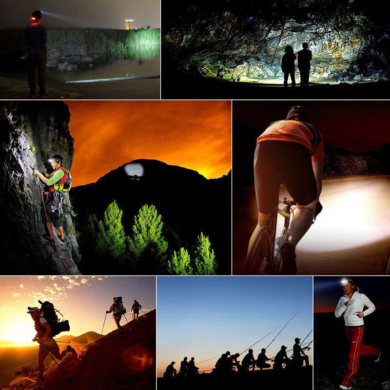 Zoomable LED Headlamp Rechargeable Headlight Camping Head Torch Flashlight US