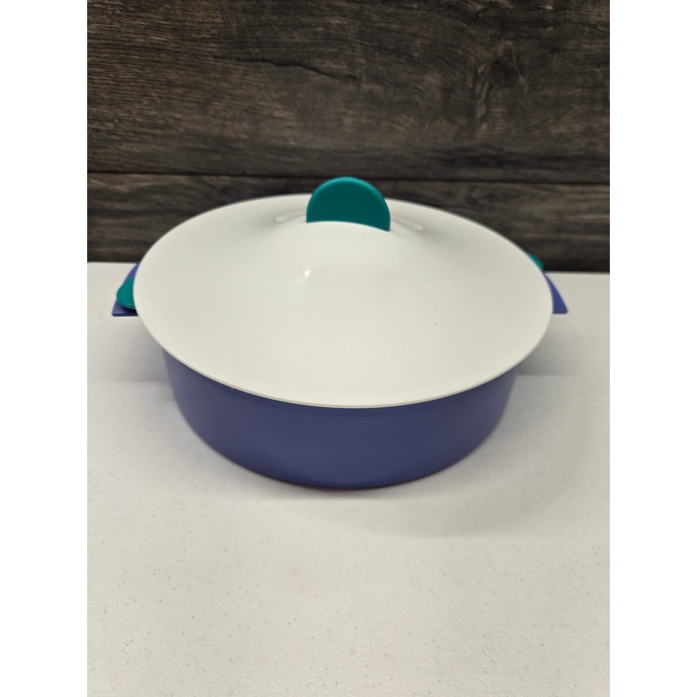 Tupperware Multi Server 3 Piece Steamer Strainer Blue Teal White 3066A-3