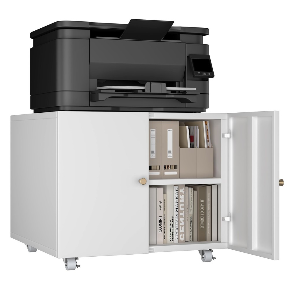Printer Stand with Storage, Metal Printer Table for Home Office