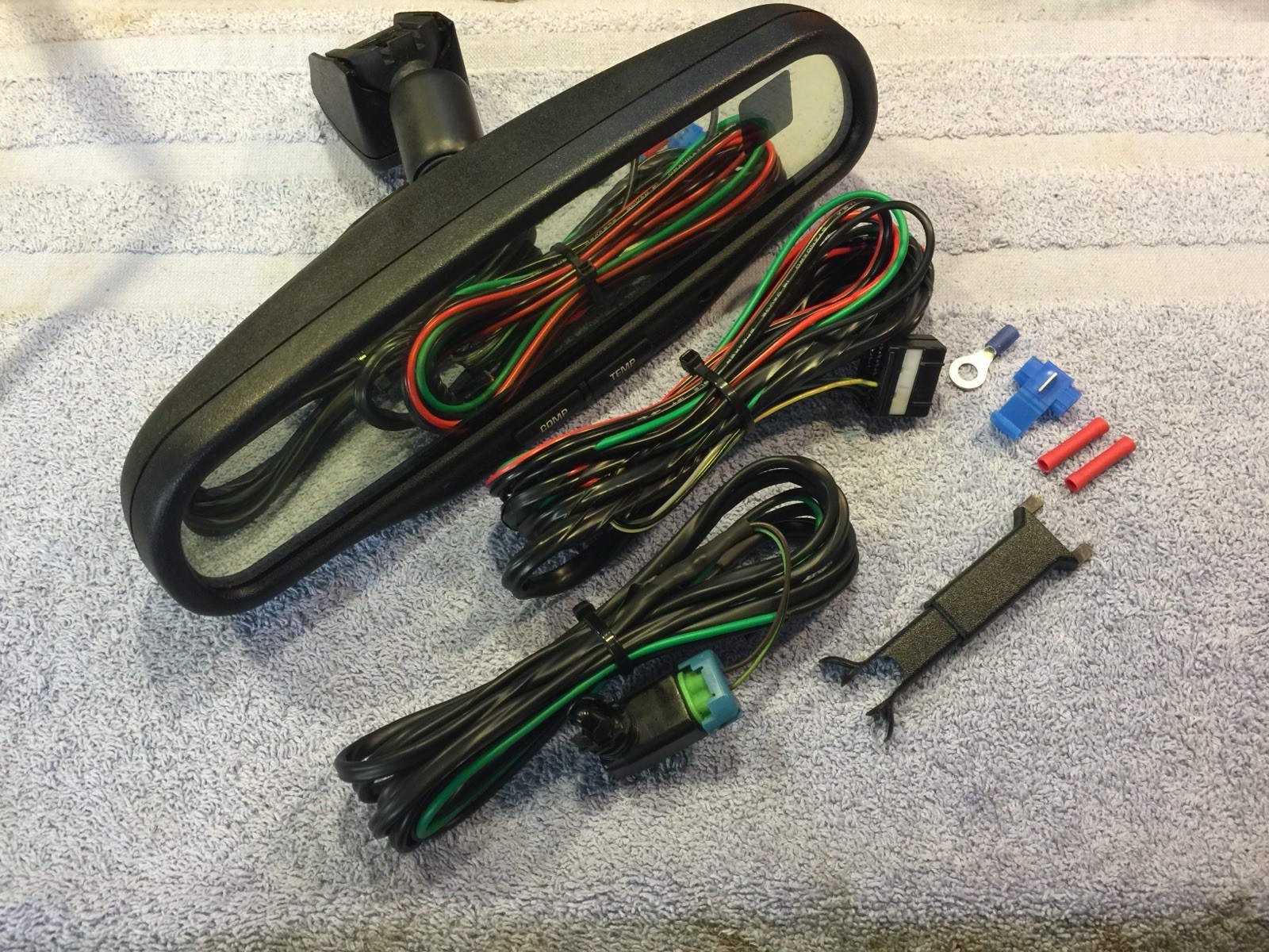 Gentex 261 Auto-Dim Mirror Kit w/ Compass, Temp, Sensor, Wire Harness & Cover