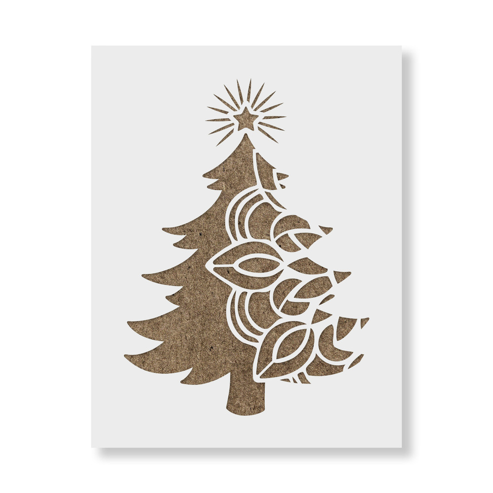 Christmas Tree Mandala Stencil - Reusable Stencils for DIY Crafts