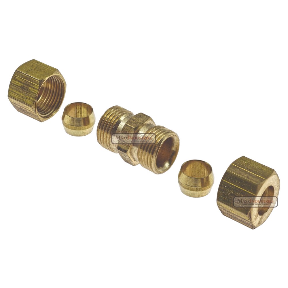 Automatic Transmission Cooler Line Fitting 3/8" Compression Brass Union