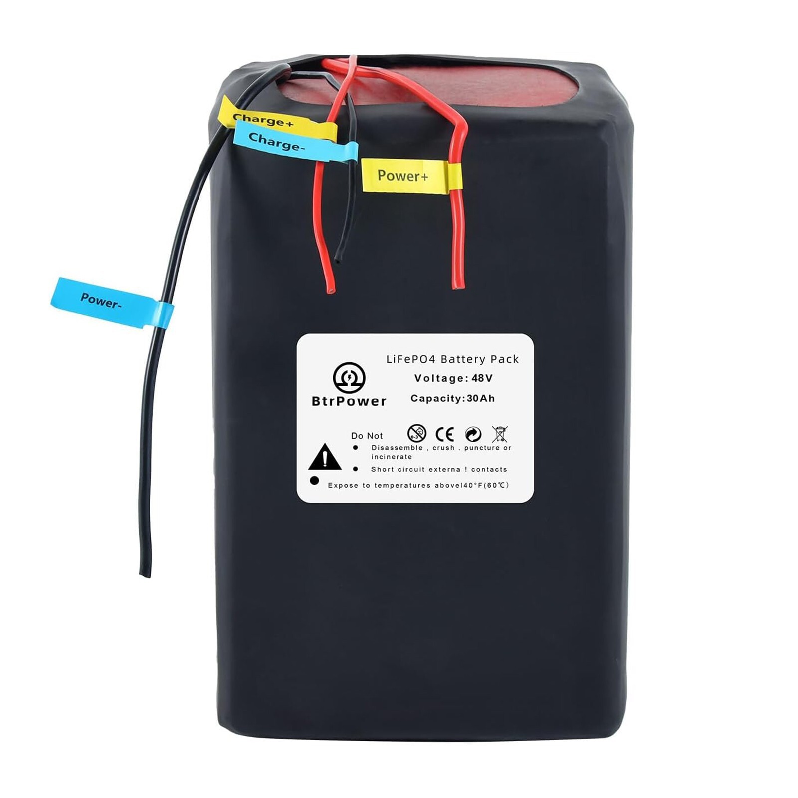 48V 30Ah Ebike LiFepo4 Lithium Battery for 250W-1500W Electric Bike Scooter BMS
