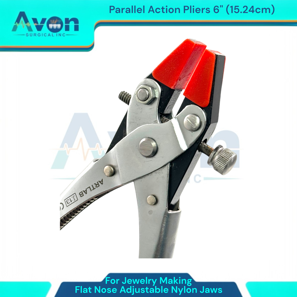 3 Pack - Parallel-Action Pliers with Nylon Jaws, Adjustable Nose, Chain Nose