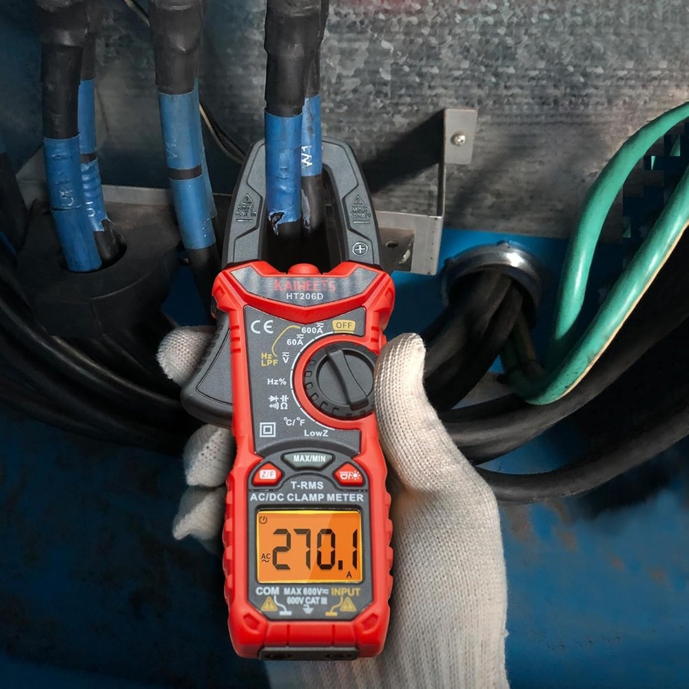 High Precision Digital Clamp Meter - 600V AC/DC Tester with Safety Certification