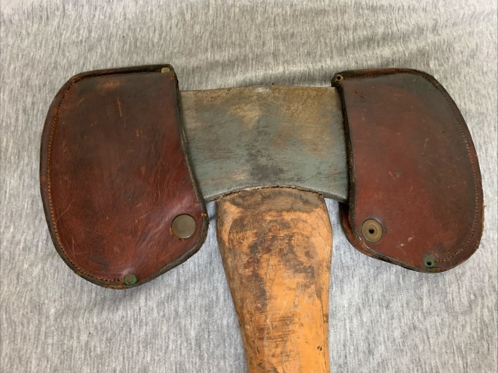 Vintage Craftsman 50411 Double Bit Axe & Leather Head Covers