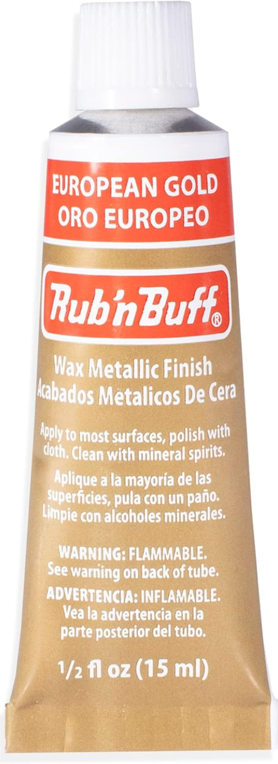 3x Pack - Amaco Rub 'N Buff Wax Metallic Finish, European Gold, 0.5-Fluid Ounce