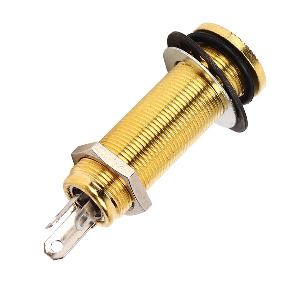 Guitar Threaded Jack Replacement Brass Straight Output Endpin