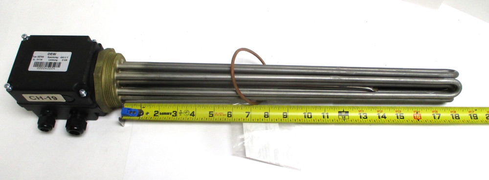 DEW , 5E705 , HEATING RODS , 18" LONG , w/ SEAL RING , SURPLUS