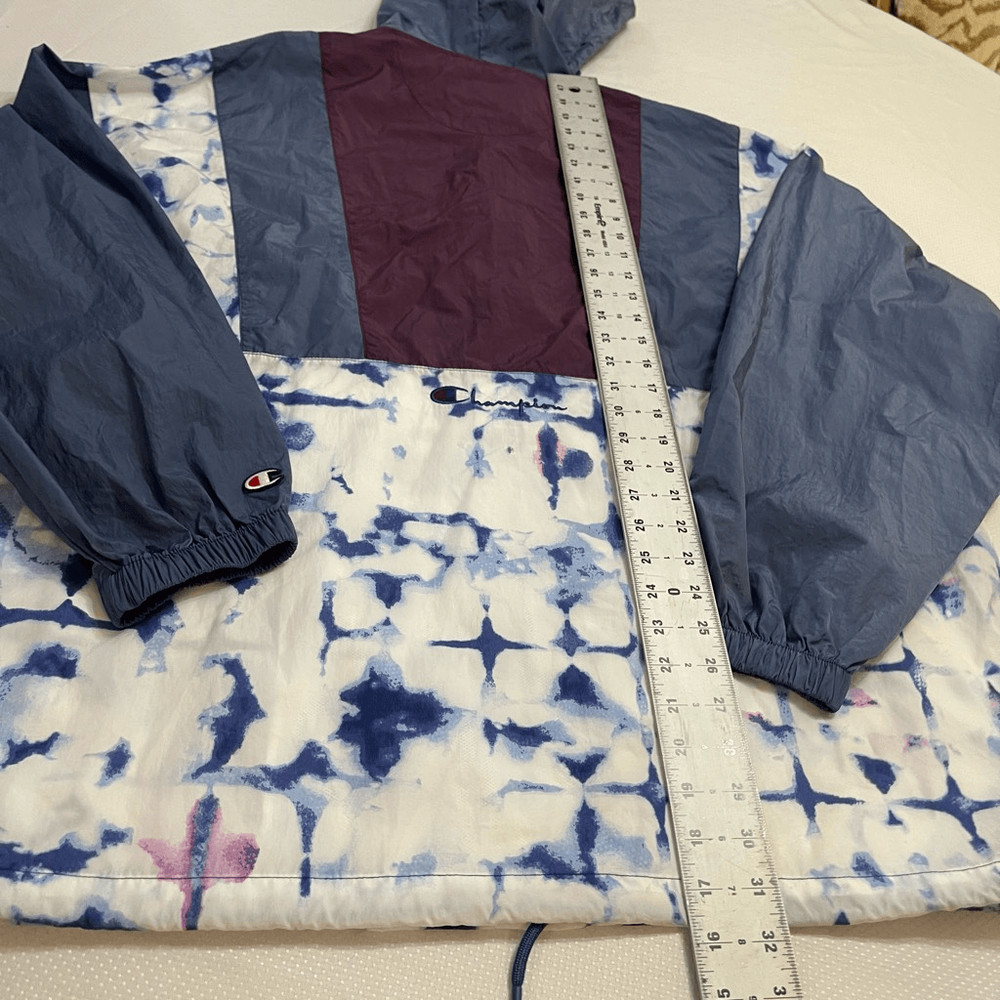 Champion Tie Dye Windbreaker Pullover Size Large