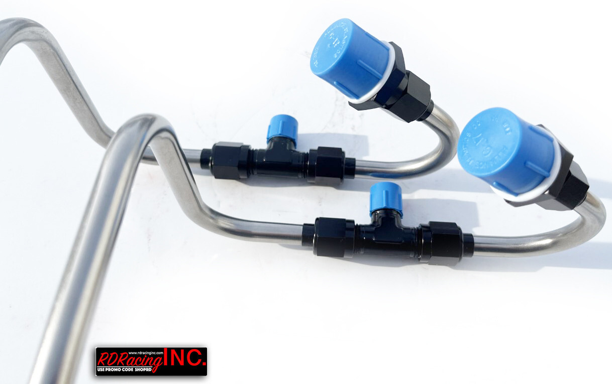 DUAL INLET 4150 BLACK SUPERCHARGER BLOWER FUEL LINE KIT HOLLEY QFT