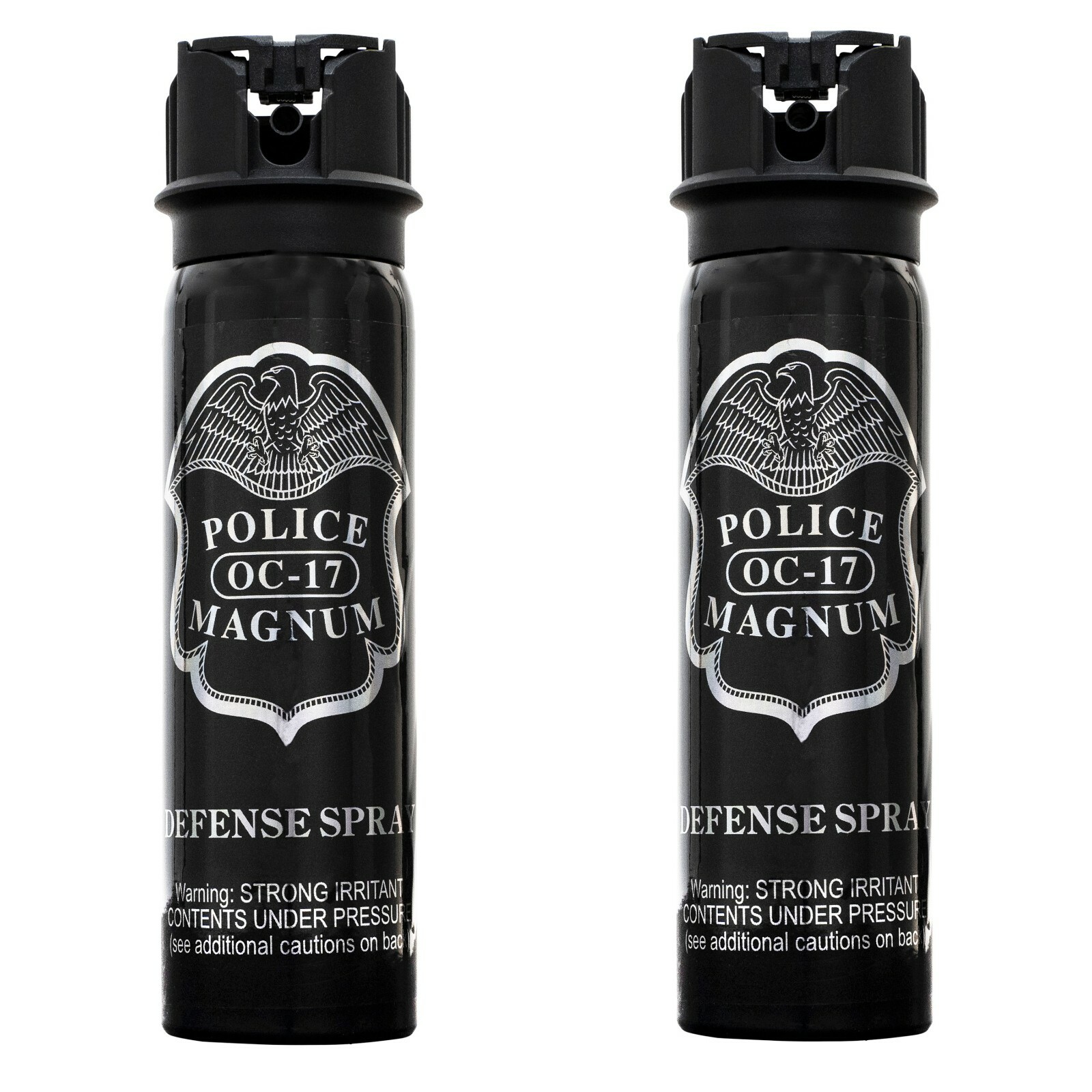 2 POLICE MAGNUM Pepper Spray 4 Ounce Flip Top Fogger Self Defense OC Protection