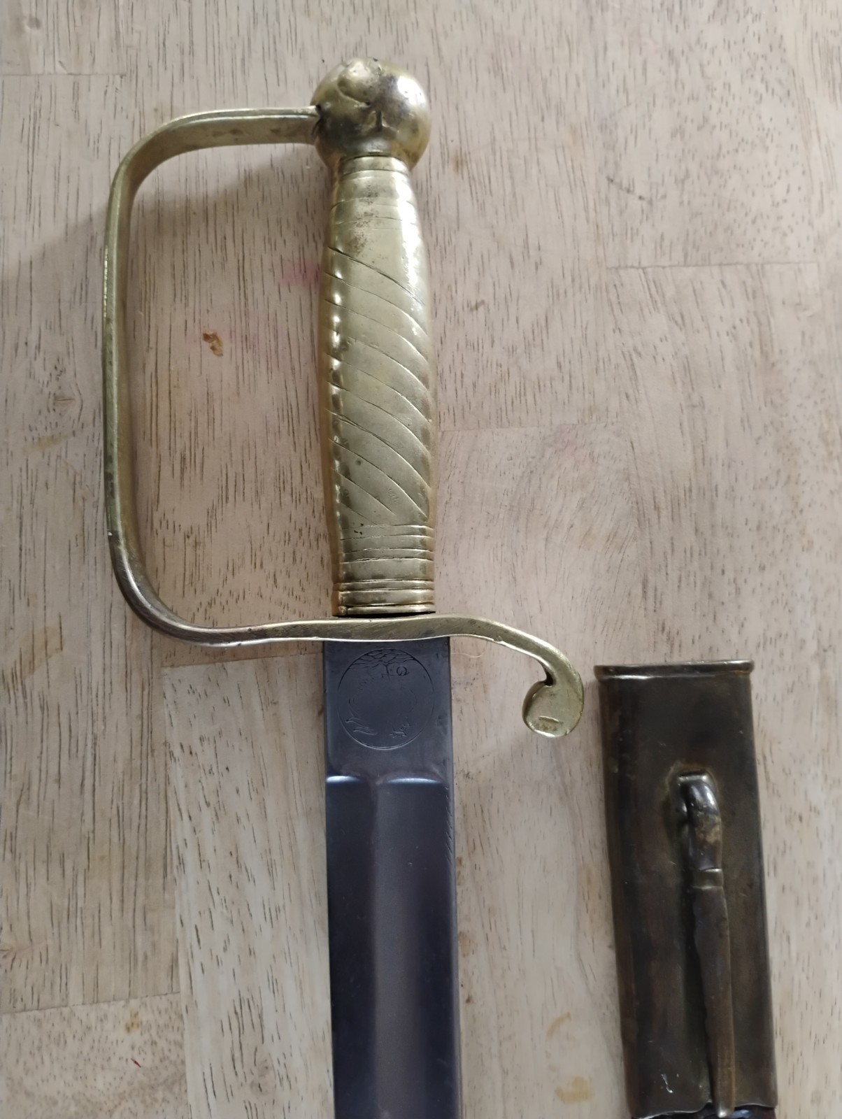 GERMAN SWORD RARE POLICE BRIQUET SHORT SWORD w/SCABBARD ARGENTINA CONTRACT