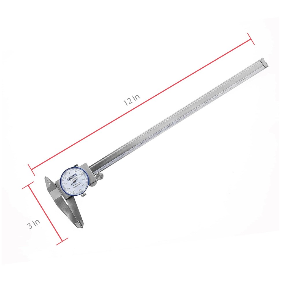 Fowler 52-008-712-0, Dial Caliper With 0-12 Measuring Range (White)