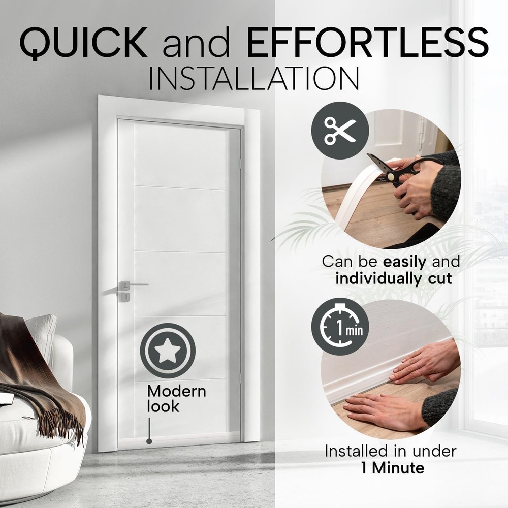 39" Silicone Door Draft Stopper - Quick Install & Energy Saving Solution