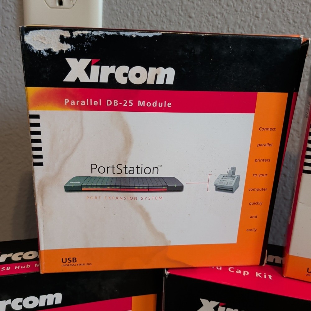 Xircom Portstation Port Expansion Module USB Hub Parallel DB-25 Ethernet End Cap