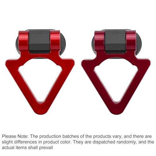 2 Set Universal Triangle Shaped Car Tow Hook Decor Bumper Trailer Sticker Red
