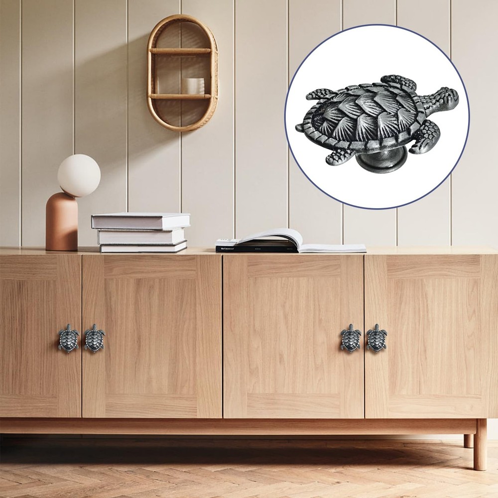 Mewuthede 6 Pack Creative Shapes Drawer knobs Beach Ocean Theme Sea Turtle