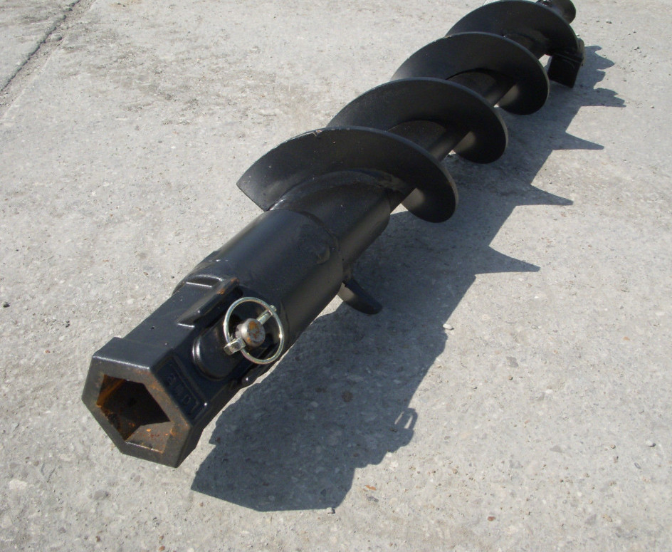 Lowe SQ-4-3 Skid Steer Auger Bit 4" Wide, 2" Hex Collar Shaft, 36" Tall