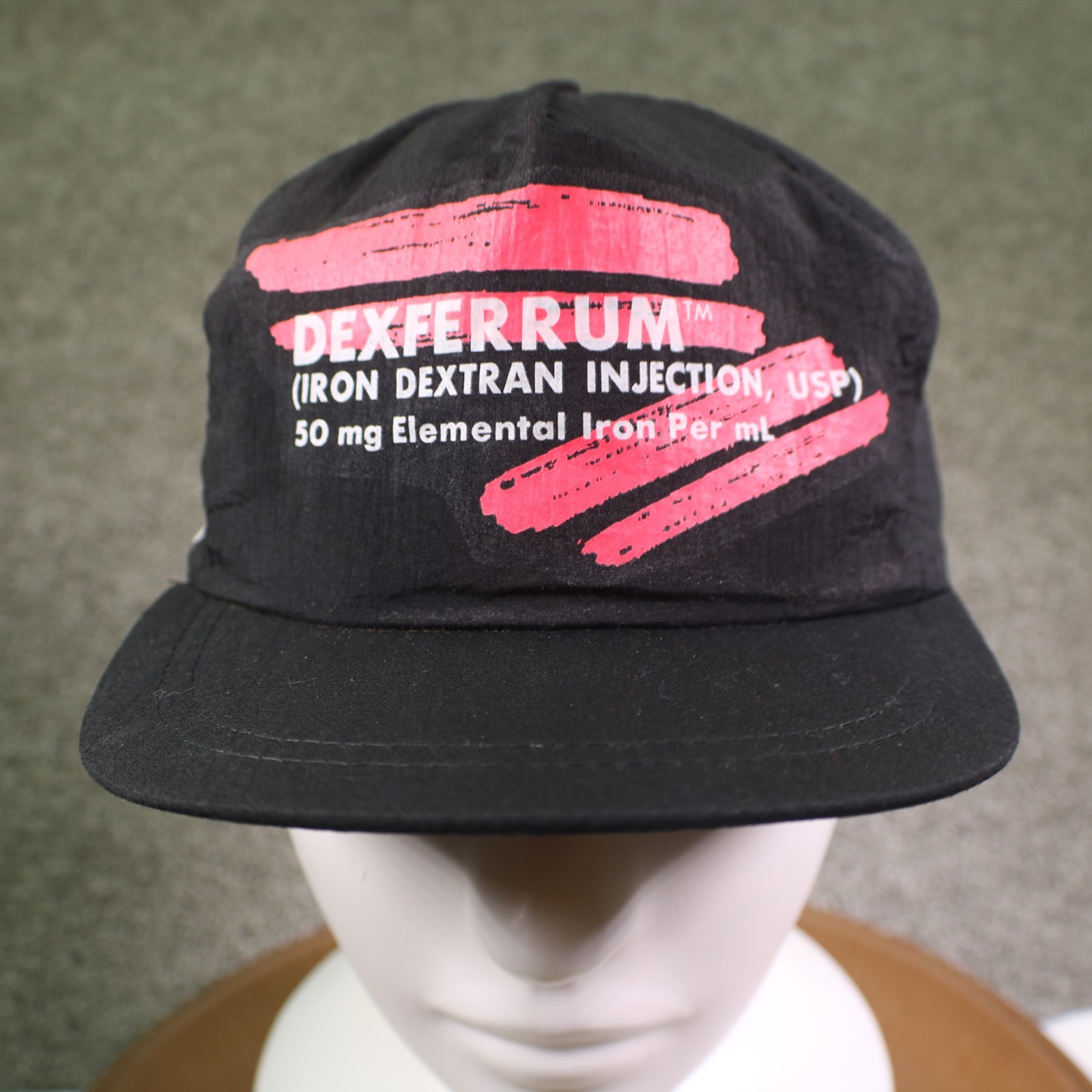 Vintage 80s 90s Dexferrum Pharma Advertising Hat Cap Drug Rep Promo Merchandise