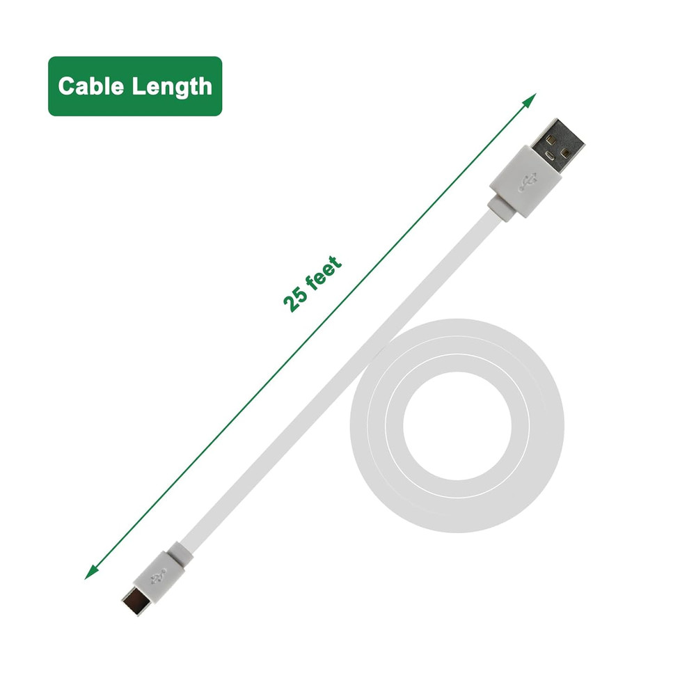 2 Pack 25 ft USB C Cable for Security Camera Outdoor Indoor, Type-C Extension...