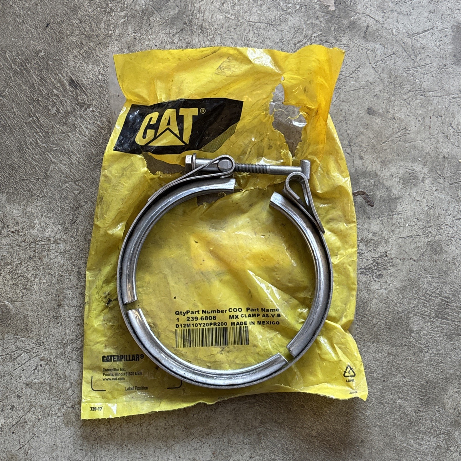 OEM 239-6808 Caterpillar  V-Band Clamp 2396808 New