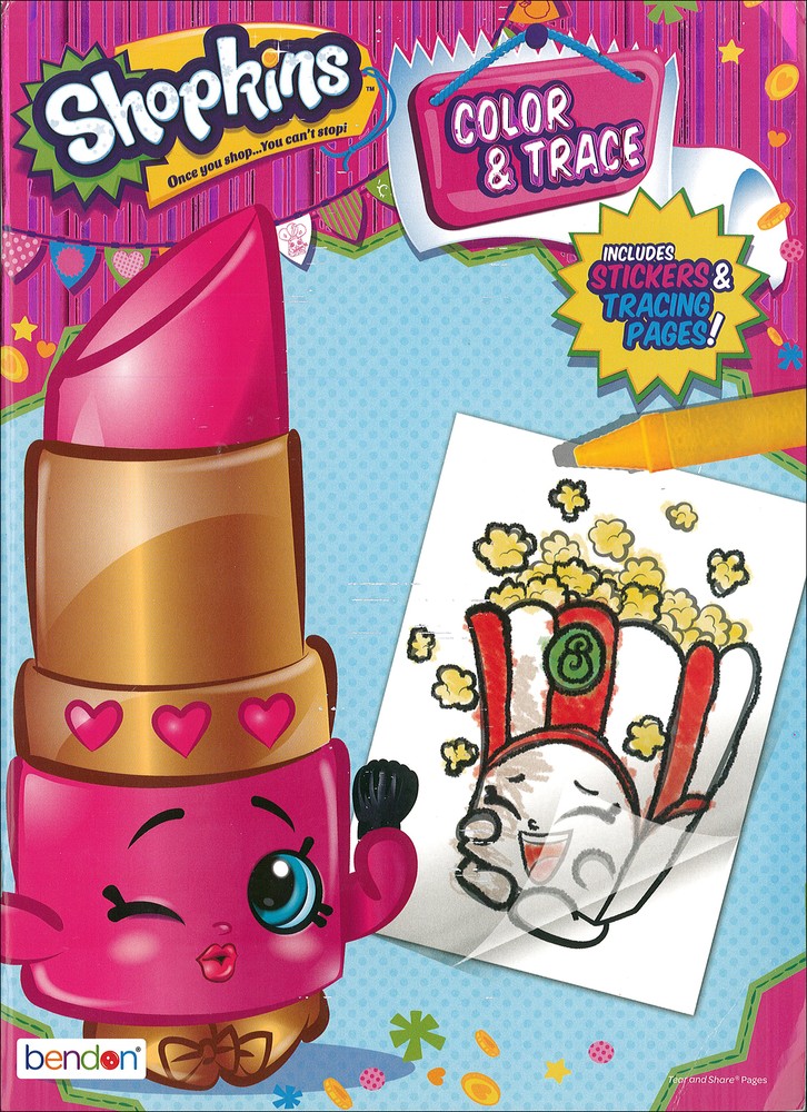 Bendon Color & Trace Bk Shopkins Damaged Package