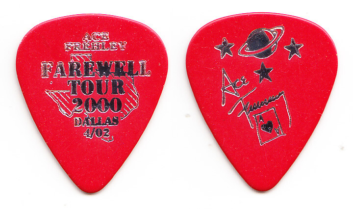 KISS Ace Frehley Signature Red Dallas 4/02 Guitar Pick - 2000 Farewell Tour