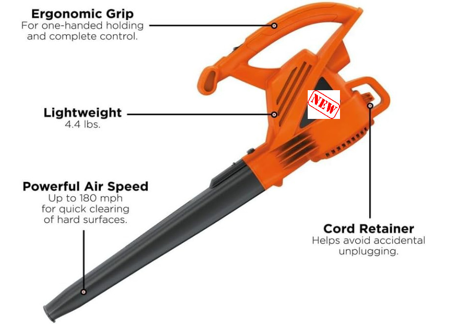 Electric Leaf Blower, 7-Amp