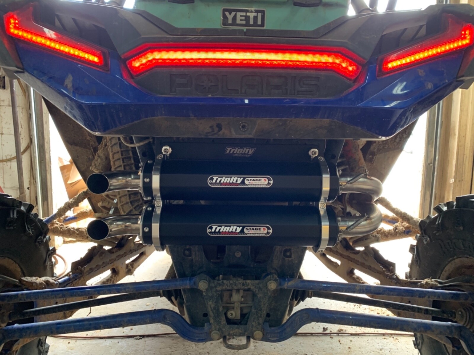 2015-2023 Polaris Rzr 1000xp Trinity Racing Stage 5 Dual Slip-On Exhaust Black