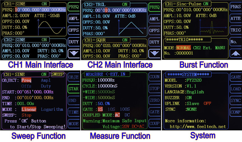 6MHz DDS Arbitrary Waveform Dual Channel Signal Generator Sinewave Squarewave