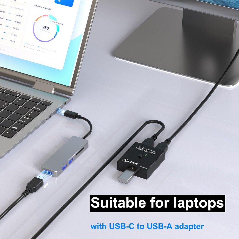 USB 3.0 Switch Selector, Bi-Directional 2 in 1 Out