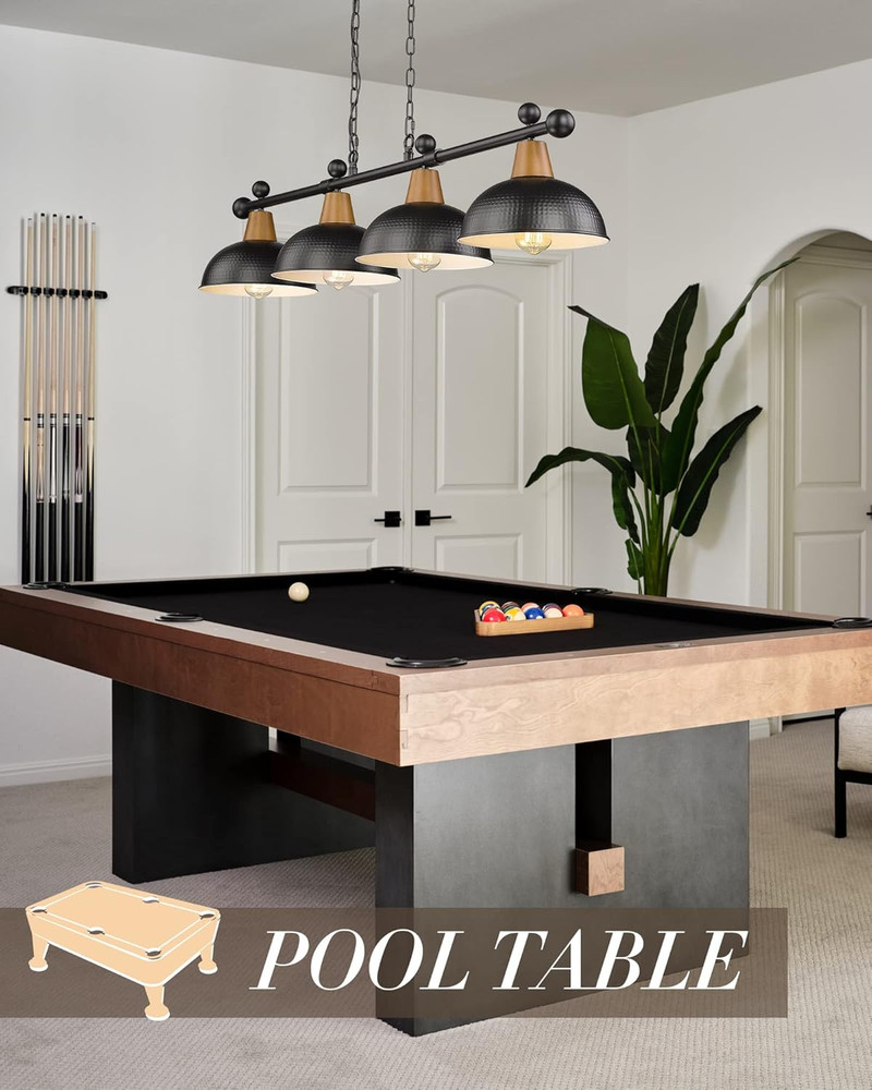4-Light Pool Table Lights for 7Ft/8Ft Table, 48" Modern Billiard Llight Kitchen