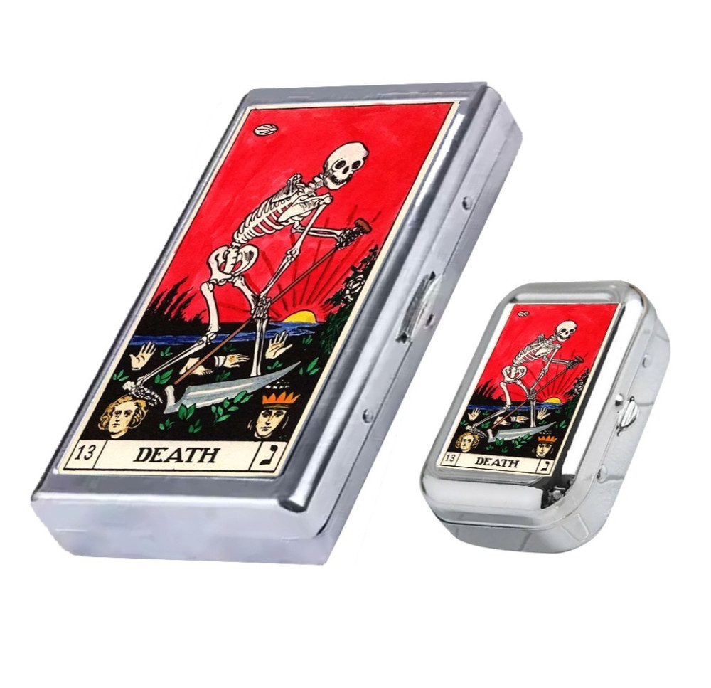 Death Tarot cigarette case & ashtray set advertisement Accessory