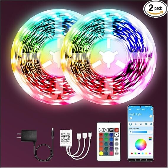 2 rolls 130ft Smart LED Christmas Lights Multicolor & Warm White, App-Controlled
