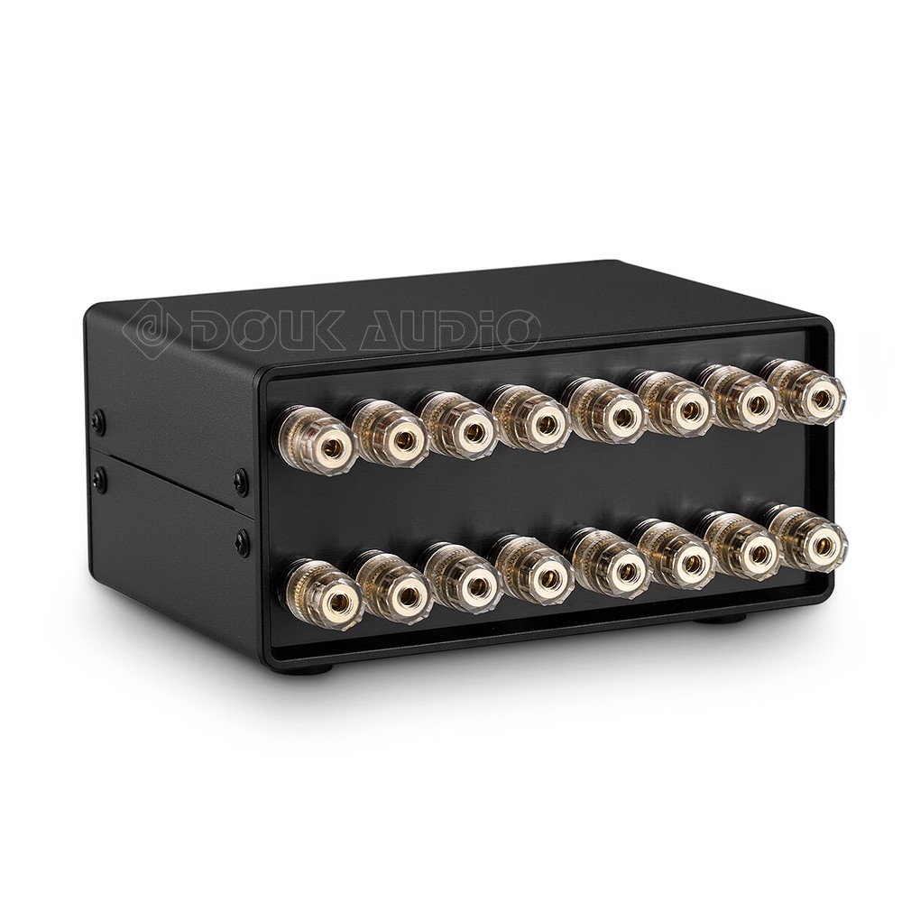 Passive 2-IN-2-OUT Power Amplifier / Speaker Switch Box A/B Selector Splitter