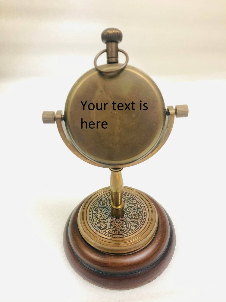 Personalized 6" Brass Engraved Table Clock, Classic Victorian Desk Clock