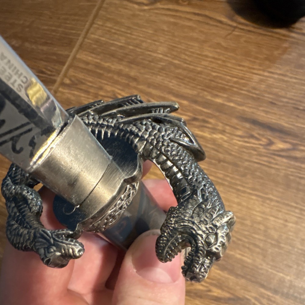 Dragon Handle Silver Stainless Steel Dirk Dagger with Metal Handle