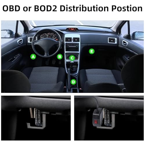 OBD Power Cable for Dash Camera, OBD to Type C Dash Cam Hardwire Red Button