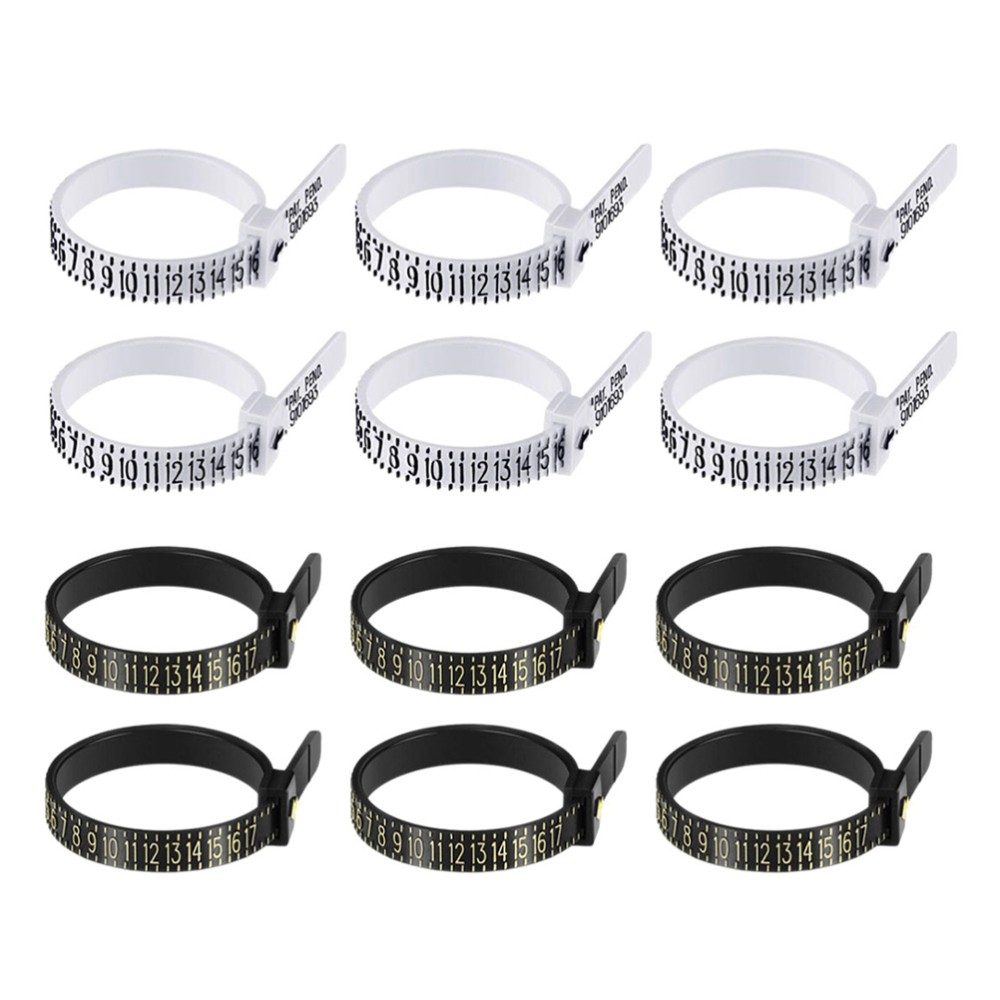 12 Pcs Finger Meter Reusable Size Ruler Gauge Ring Sizer Measuring Tool