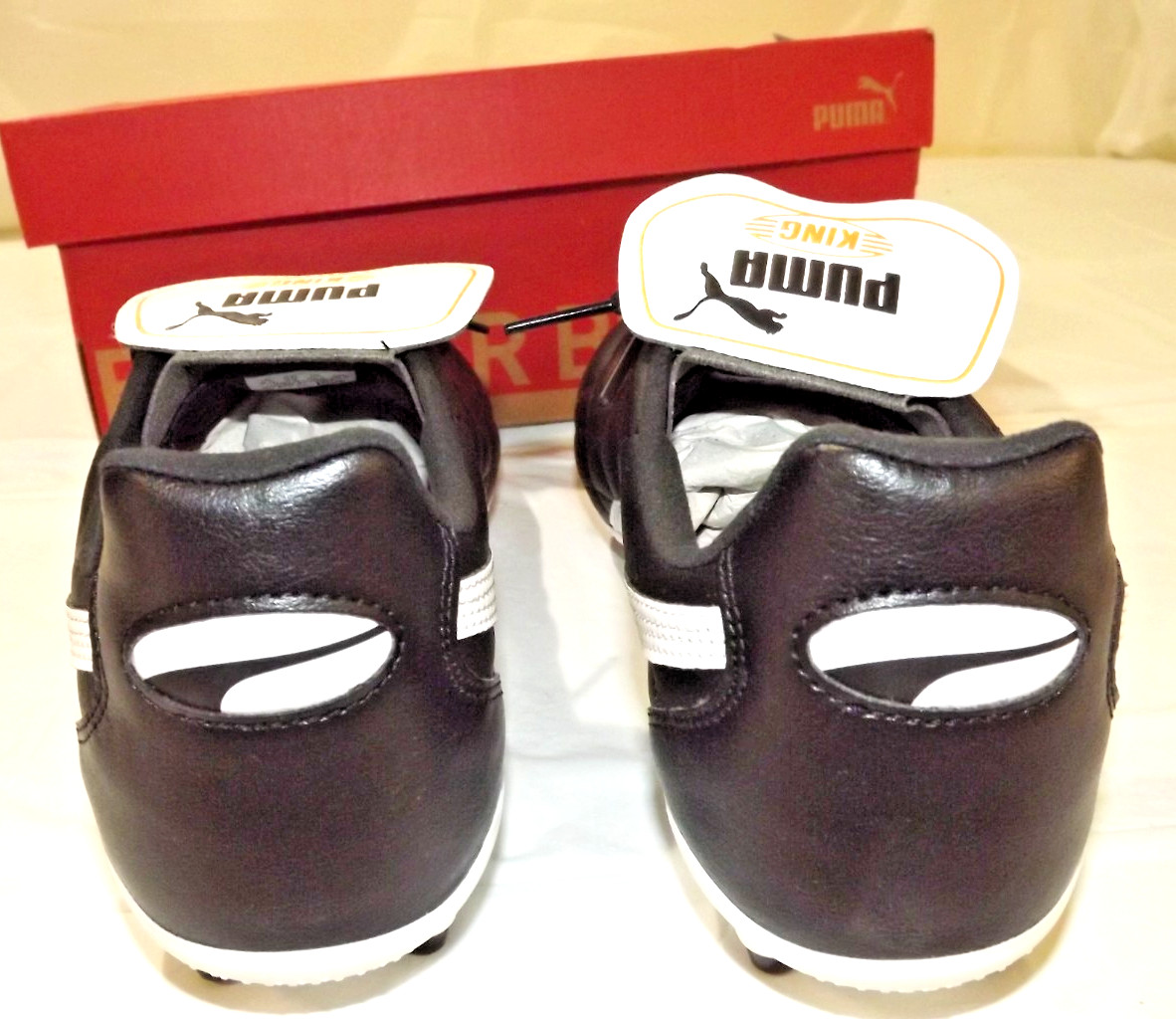 Puma King Top Black White Gold Men Soccer Cleats Shoes 107348-01 Sz 9.5