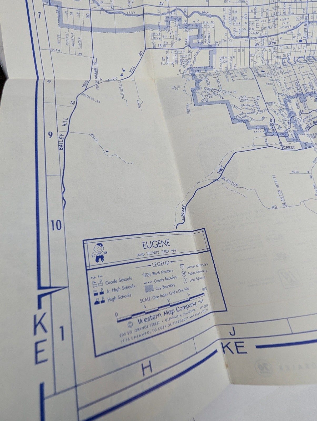 Vtg Union 76 Eugene City Map Oregon Detail Street Guide Oil Gas Station 2W