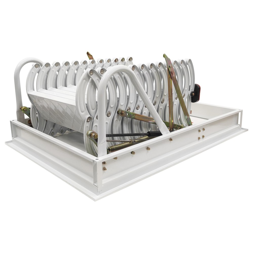 Pull Down Attic Ceiling Ladder 9.84ft White Folding Loft Stair 27.56''x 39.37''