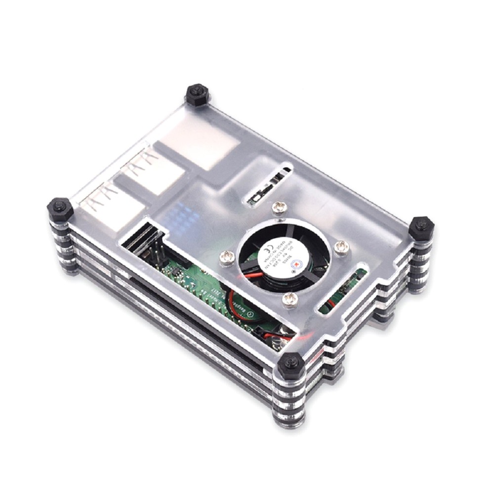 9 Layers Acrylic Transparent Case With Cooling Fan For Raspberry Pi 3B+/3B D